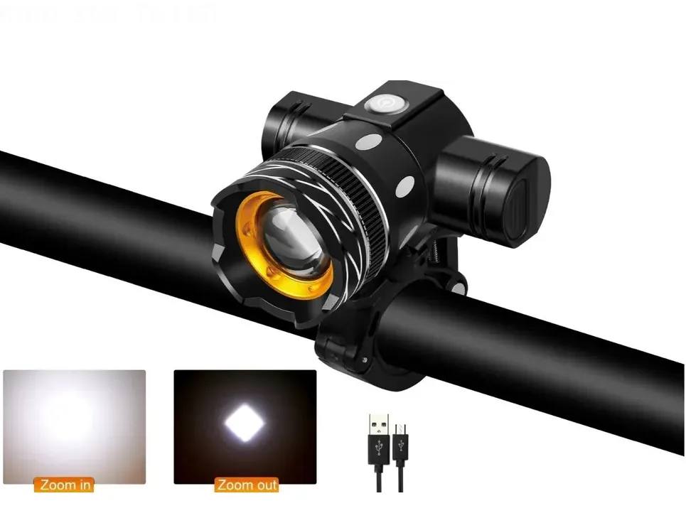 Фара передняя RAPIDО, XML T6 LED, алюм корпус, USB кабель, аккум 1200 mAh, IPX3 Waterproof 5 режимов