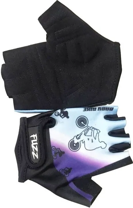 Перчатки 08-202041 детские лайкра BIKE бело-голубые, р-р 4/S (для 2-4 лет), GRIP GEL, на липучке FUZ