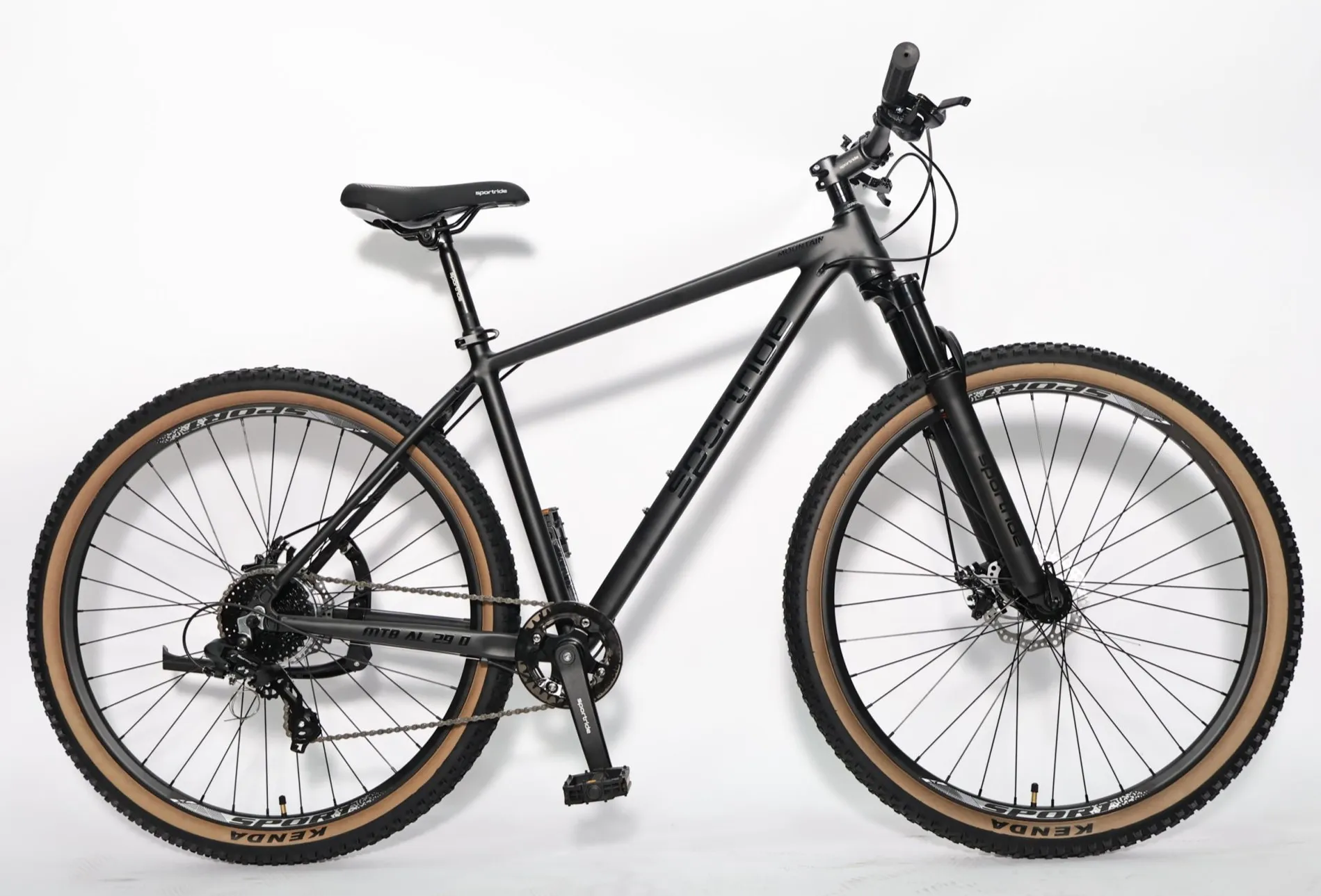 Велосипед SPORTRIDE MTB AL 29 D (8 ск., рост 17") черный мат