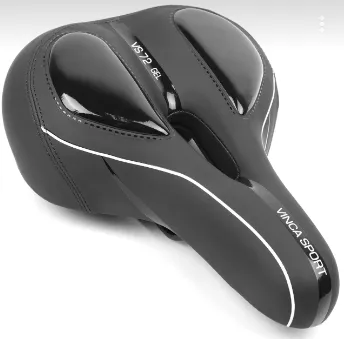 Седло Vinca Sport комфортное с фонариком, гель, 270*200, черное